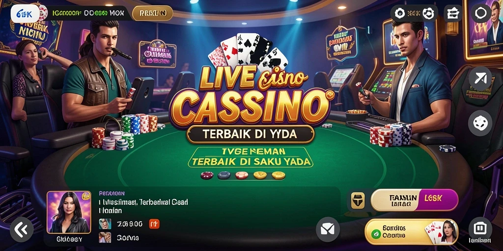 Screenshot gameplay 66K yang menampilkan dealer langsung dan suasana kasino yang mendebarkan.