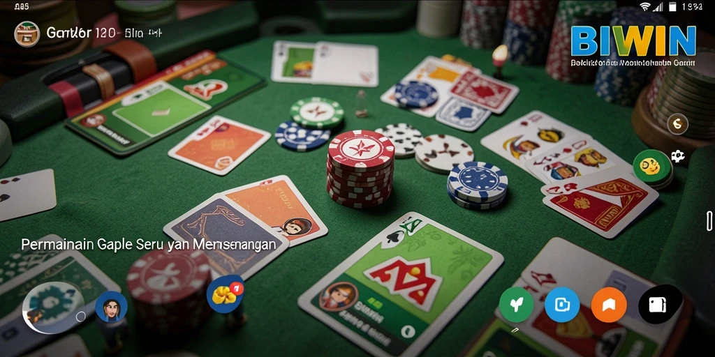 Screenshot gameplay BIWIN menampilkan suasana seru permainan Gaple.