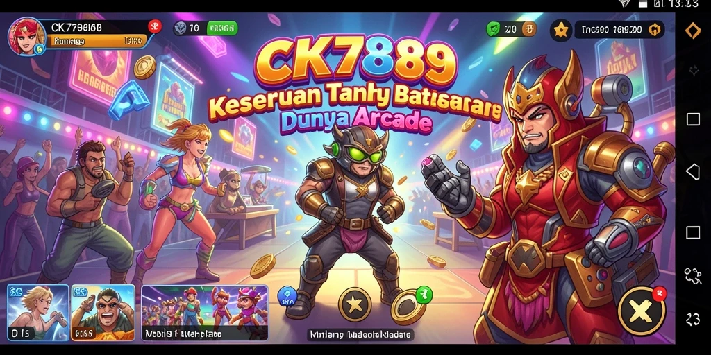 Screenshot CK789 menampilkan aksi seru dalam dunia Arcade yang penuh warna.