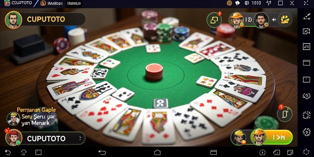 Screenshot gameplay CUPUTOTO yang menampilkan suasana seru permainan Gaple.