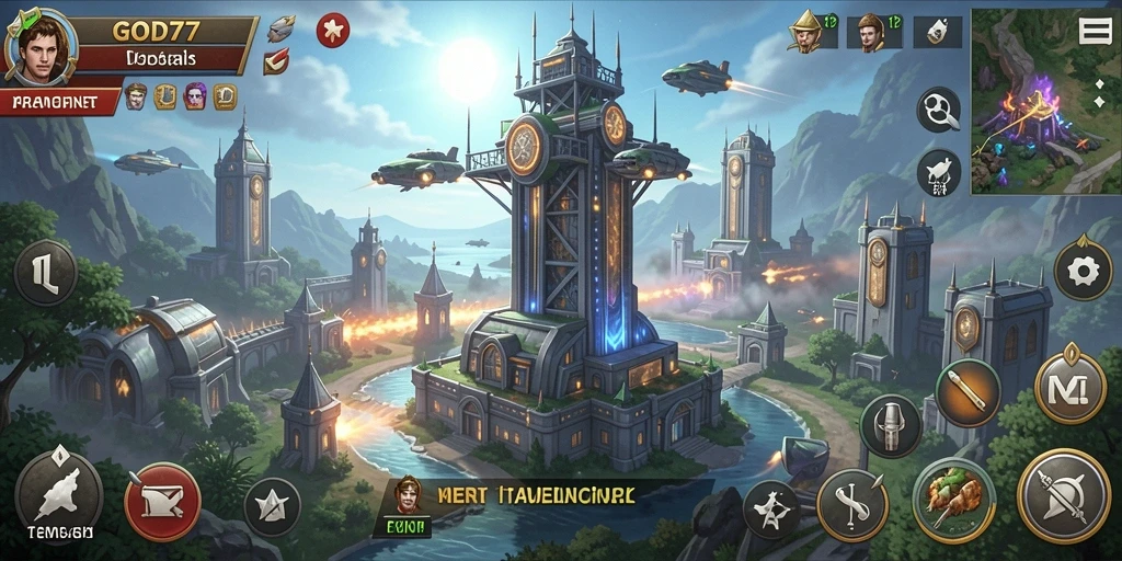 Tampilan gameplay GOD77 menampilkan strategi pertahanan menara yang mendebarkan.