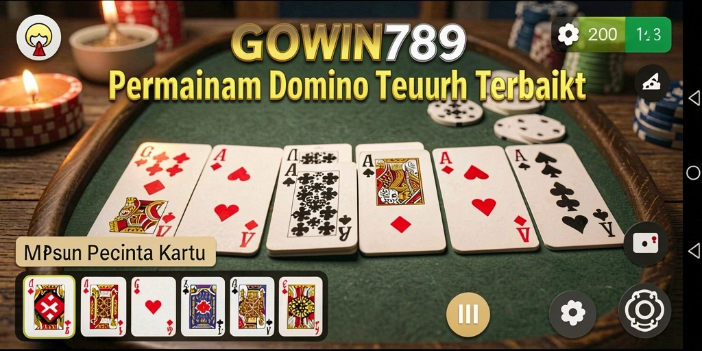 Screenshot GOWIN789 menampilkan gameplay seru permainan Domino.