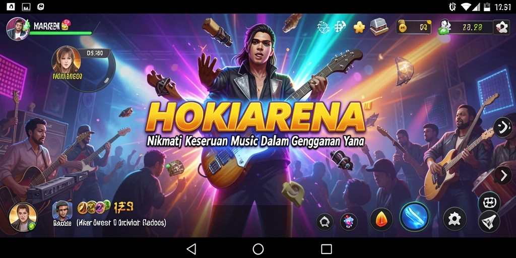 Screenshot gameplay HOKIARENA menampilkan aksi bermain musik yang seru.