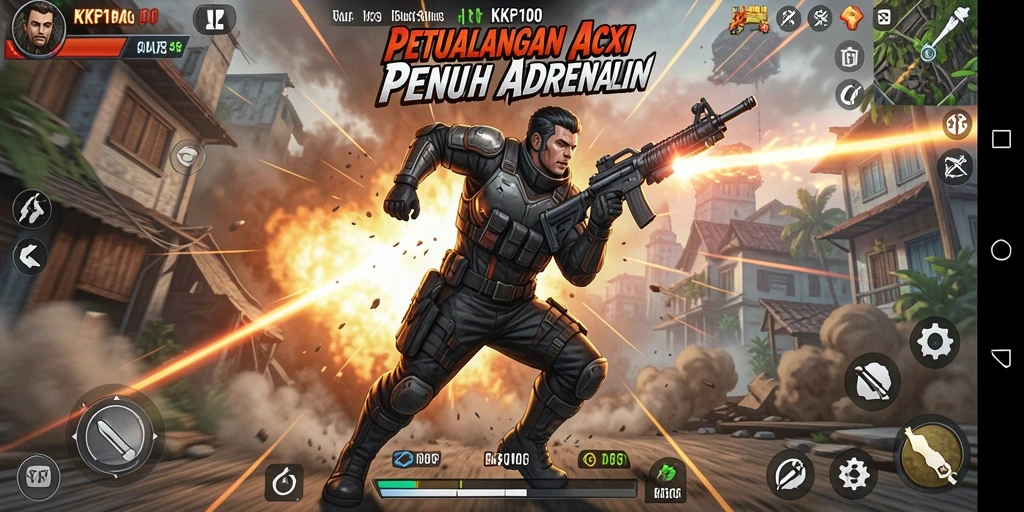 Tangkapan layar KPK100 menunjukkan aksi seru dalam pertarungan.