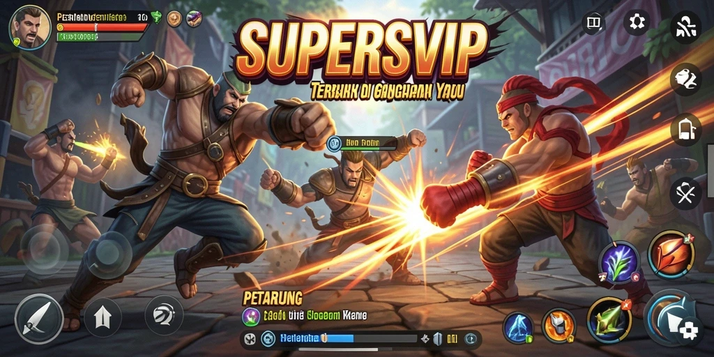 Tampilan aksi seru dalam gameplay SUPERSVIP yang penuh tantangan.