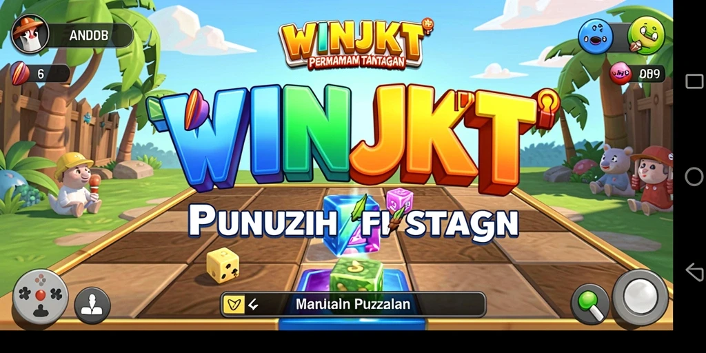 Tampilan gameplay WINJKT yang menampilkan teka-teki menarik dan interaksi dinamis.